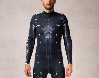 Disfraz de robot para hombres, disfraz de alienígena para hombres, disfraces de festival Cyberpunk para hombres, disfraz rave único de cosplay, disfraz de ciencia ficción para hombres, hombre con traje del desierto