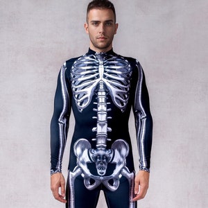 Costume da scheletro argentato, costume da scheletro, costume di Halloween da uomo, costume di Halloween da adulto, costumi di Halloween da uomo, costumi di coppia coordinati