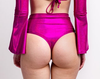 Rave Festival Pink Short, Damen Shorts mit hoher Taille, Rave Party Shorts, Rave Kleidung, Damen Kleidung, Rave Wear, Burning Man Fashion Style