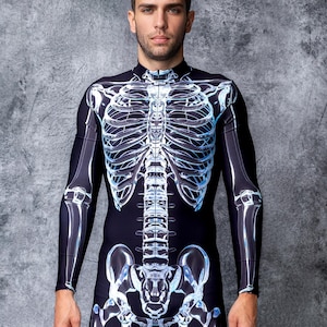 Costume di Halloween da uomo, costume da scheletro, costume da scheletro da uomo, tuta di Halloween, costume spaventoso di Halloween, costume di coppia, costumi da festa