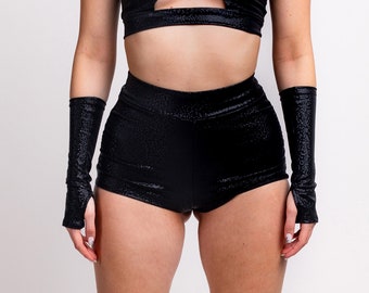 Black Woman Shorts, Rave Festival Shorts, Woman Shorts, Rave Women Wear, Rave Outfit, Festival Outfit, Rave Clothing, Burning Man Outfit