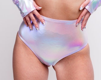 Shorts holographiques rave, shorts femme, shorts rave, shorts pour femme de soirée, tenues de soirée, vêtements pour femmes, tenues rave, style mode Burning Man