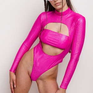 Rave Festival Bodysuit, Rave Pink Leotard, Blink Bodysuit, Festival Wear, Rave Women Clothing, Rave Wear, Burning Man Outfit, Party Wear