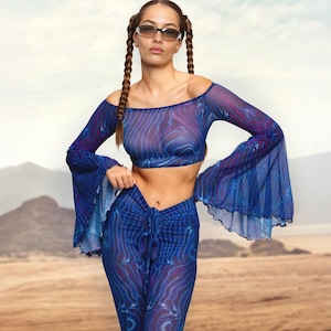 Woman Festival Set, Rave Mesh Set, Party Set, Woman Rave Festival Set, Women Party Clothing, Burning Man Fashion Style, Performance Wear