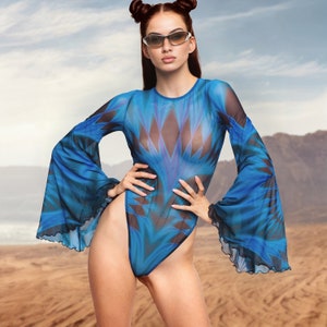 Bare Back Woman Bodysuit, Woman Mesh Bodysuit, Rave Leotard, Festival Leotard, Rave Women Clothing, Rave Wear, Burning Man Wear, Party Wear