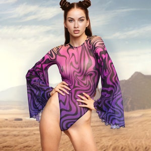 Rave Leotard, Woman Mesh Bodysuit, Bare Back Woman Bodysuit, Festival Leotard, Rave Women Clothing, Rave Wear, Burning Man Wear, Party Wear
