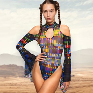 Sexy Woman Bodysuit, Rave Mesh Leotard, Festival Bodysuit, Festival Outfit, Rave Women Clothing, Rave Wear, Burning Man Outfit, Party Wear