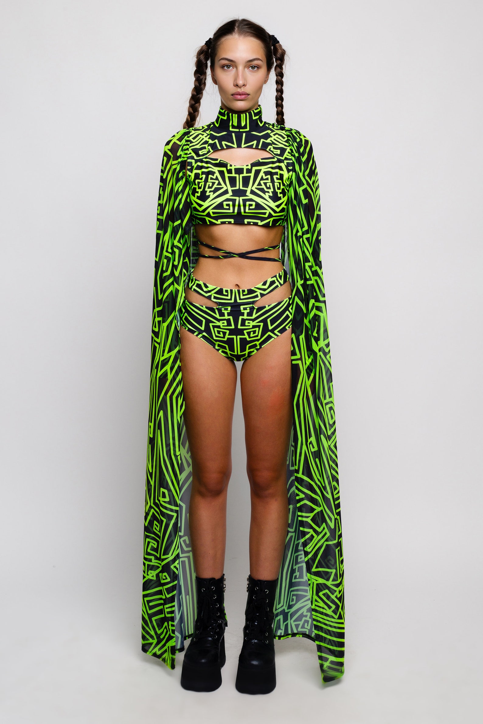 Roma Cloud Print Top - Rave & Festival Wear main image 1