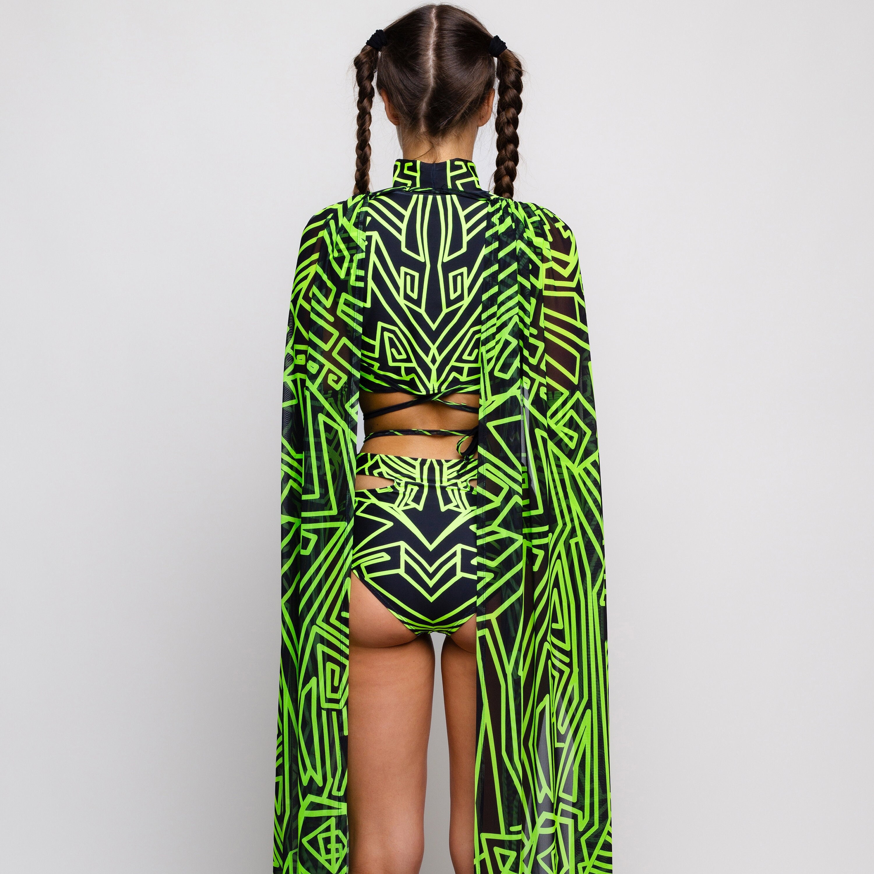 Green Rave Tops Rave Mesh Wings, Festival UV Green Wings, Party Wings, Woman Wings ...