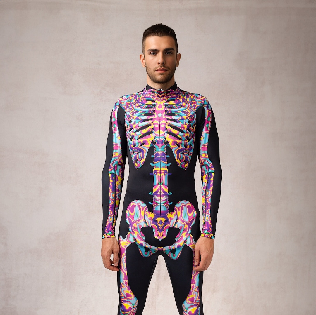 Skeleton Costume Mens Skeleton Costume Halloween Costume Etsy