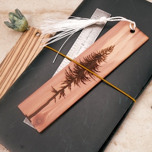 Personalized Wood Evergreen Bookmarks