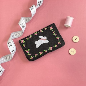 Bunny needle book, needle book, sewing supplies, craft supplies, NOTIONS, quilting supplies, gifts, sewing gifts