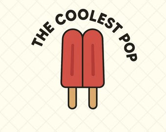 The Coolest Pop Png, Funny Popsicle Grandpa Sublimation Png, Digital Download, Retro Summer Clipart, Cute Pun Design For Father's Day Png