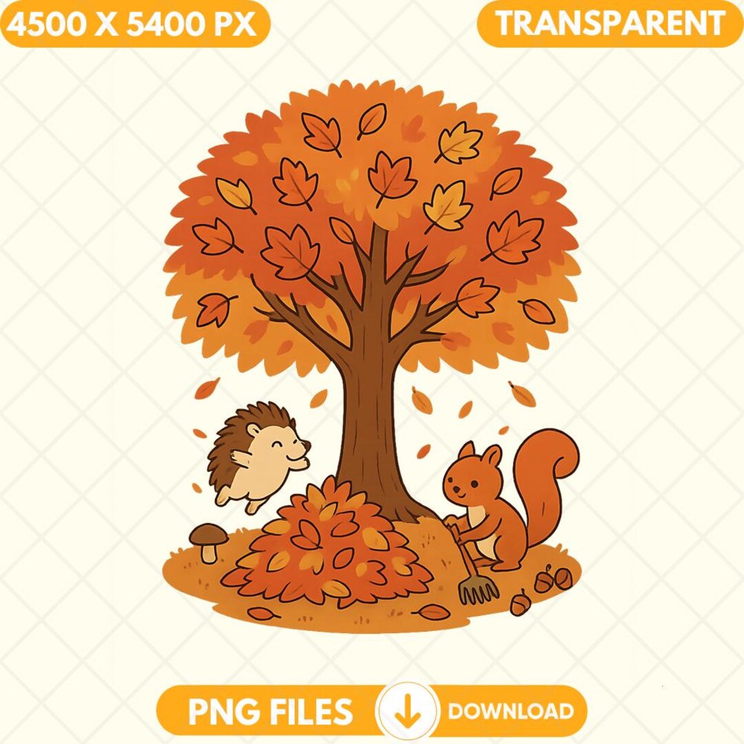 Fall Forest Friends Png, Cute Autumn Woodland Animal Sublimation Png ...