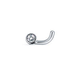 14k Solid Gold Diamond Nose Stud • 2mm Bezel Set Genuine Diamond Nostril  • Minimalist Nose Piercing • Gift For Her.