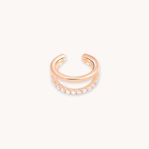 14K Gold Diamond Ear Cuff ,No Piercing Conch Cuff Earring ,Open Wrap Earring for Women ,Dainty Gold Gift for Her.