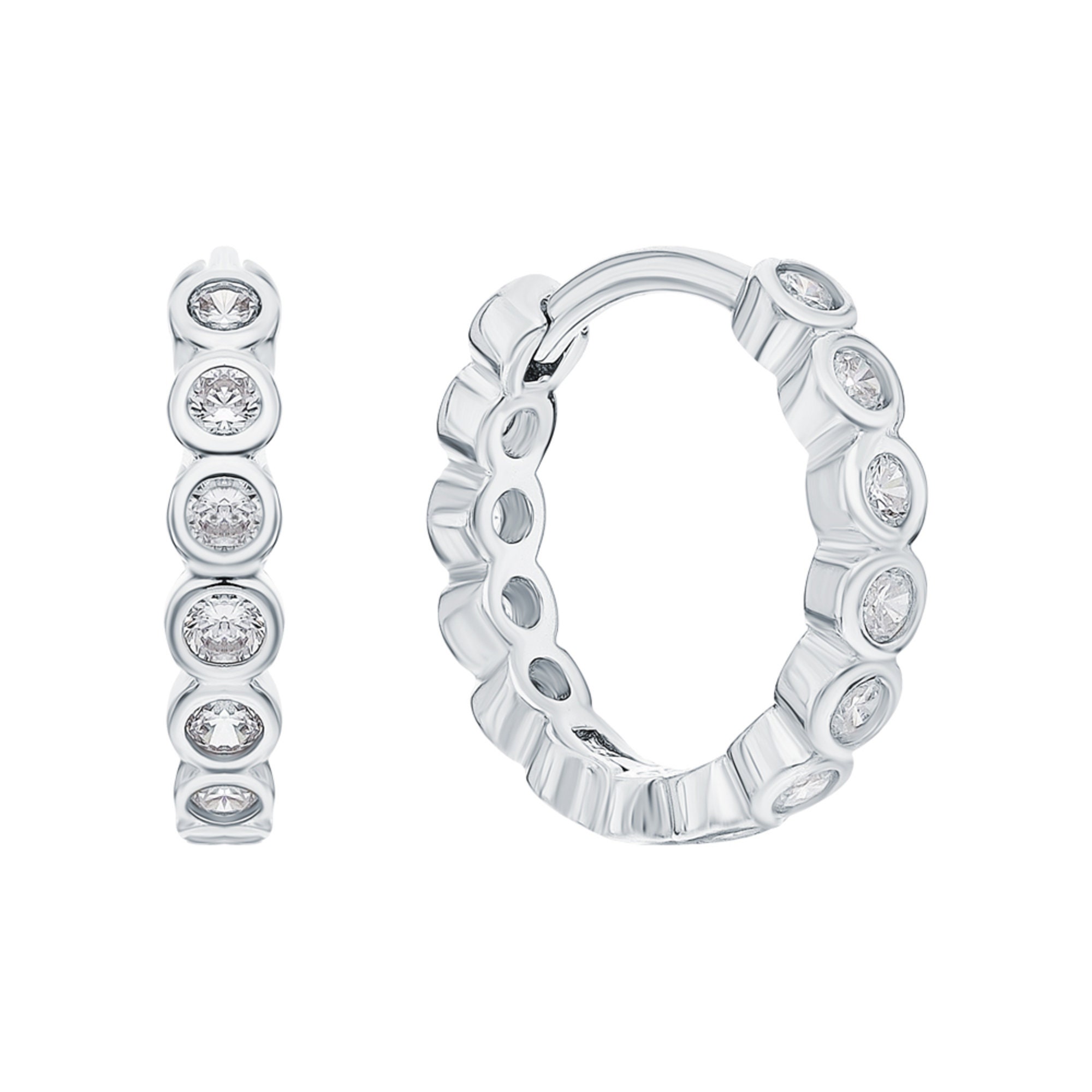 Bezel hoop deals earrings