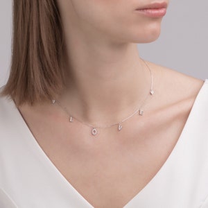 Custom Personalized Spaced Letter Necklace • 14k  Gold  Love Letter & Initial Necklace • Perfect for Your Minimalist Look.