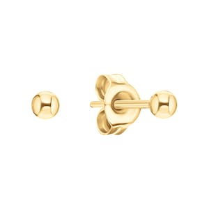 Plain Ball Round Stud Earring, 14k Gold Solid Stud, Dainty Ball Earring, Everyday Minimalist Jewelry, Gift For Her.