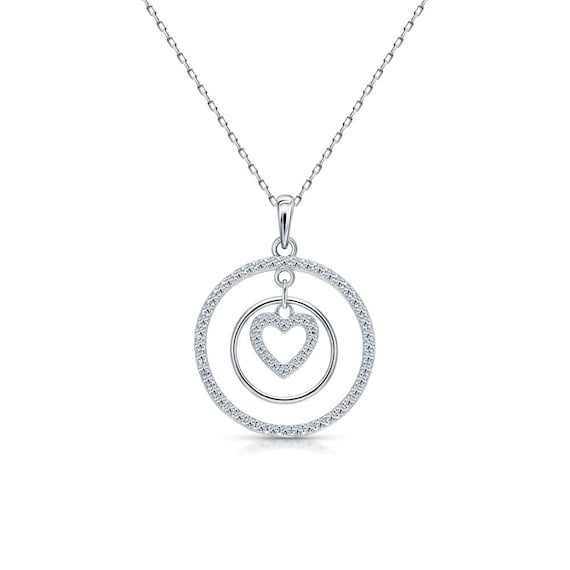 Collana Cuore Infinito Da Donna in Argento 925 Rodiato Oro Bianco Con