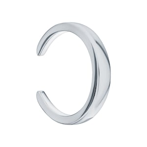 14K White Gold Simple Plain Ear Cuff , Slim SingleThin Ear Cuff, Minimalist Fashion Geometric Earring, No Piercing,