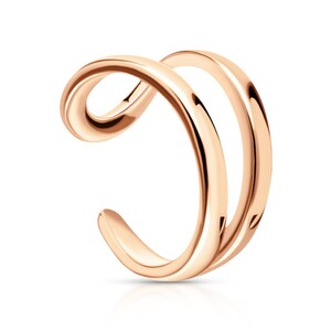 14K Gold Double Wire Cuff Earring, No Piercing, Ear Cuff Wrap Clip Earring, Dainty Jewelry, Conch Wrap, Gifts For Her.