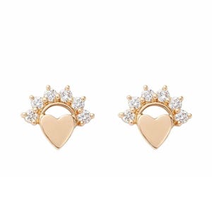 Pendiente de diamante en forma de sol de corazón, pendiente de flor de amor, pendiente de concha de playa, joyería patrimonial, regalo para mujeres.