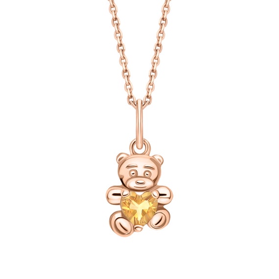 Birthstone teddy bear necklace new arrivals