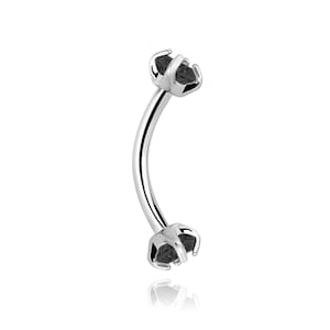 Twins Gemstone Cartilage Piercing / 14K Gold Stardust Rook Earring / Black Gem Helix Tragus Stud / Belly Piercing / Gift For Her.