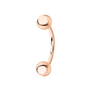 14k Gold Plain Ball Eyebrow Piercing, Curved Belly Bar, Internal Curved Barbell,  Rook Banana Navel Piercing, Body Jewelry, Gift For Women.