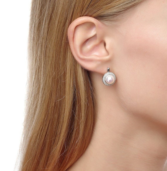 Orecchini Pendenti A Cerchio Con Perle - Placcati Oro 14kt, Fatte A Mano, Ipoallergenici Per Donne - 4