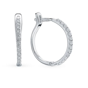 14k Tiny Diamond Hoop Earrings, Pave Set Huggie Earring, Dainty Jewelry Hoop, Small Round Hoops, Sparkly Diamond Earrings, Gift for Her.
