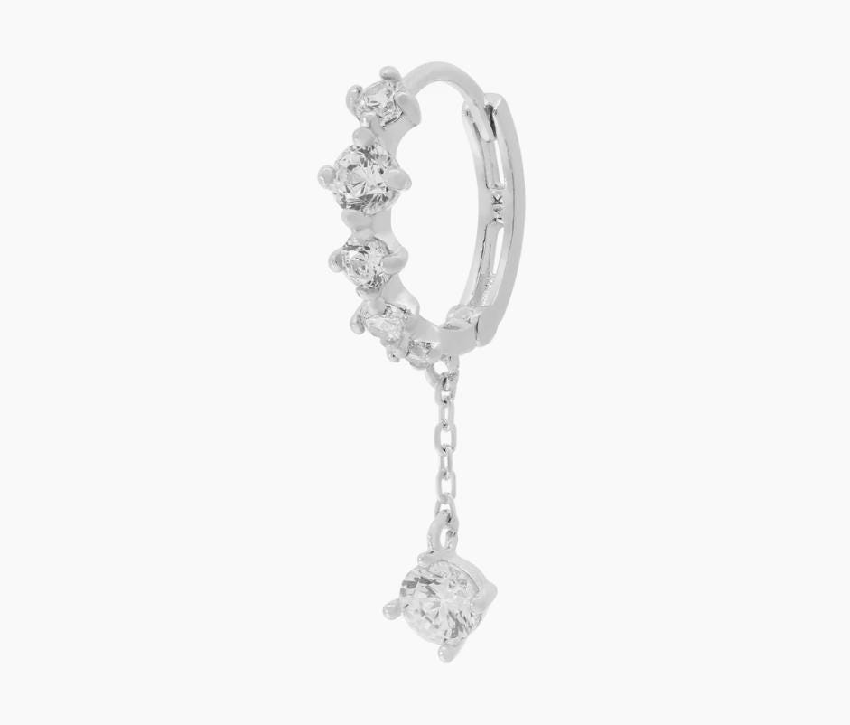 Orecchini A Cerchio Huggie In Argento 925 Con Moissanite – 10 Mm, Placcati Oro Bianco, Ipoallergenici, Regalo Per Donne