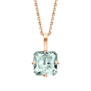 Cushion Shape Green Amethyst-Prasiolite Pendant, 14k Solid Gold Natural Green Prasiolite Pendant, Gift For Women