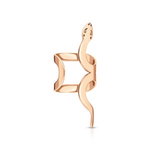 Shiny Plain Snake Ear Cuff, 14k Gold Snake Ear Cuff, No Piercing Ear Cuff, Cartilage Cuff, Animal Jewelry, Gift For Her.