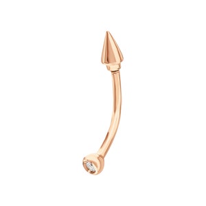 14K Gold Eyebrow Ring with Spikes, Cone Eyebrow Rook Ring, (daith, lip, rook, cartilage, eyebrow) Piercing, Gift For Her