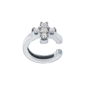 14k Gold Cross Conch Piercing, Diamond Cross Helix Earring, Ear Cuff no piercing, Non Pierced, Ear jacket, Gifts For Her