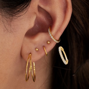 14K Gold Daith Piercing ,Septum Conch Ring, Cartilage Clicker Hoop, Tragus Earring, Nose Ring, Mother’s Day Jewelry Gift for Her.