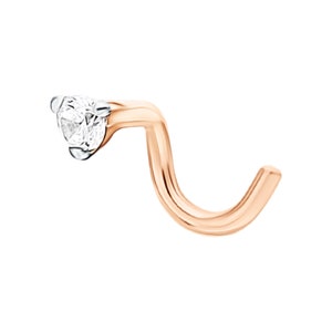 14K Solid Gold Diamond Nose Stud , Genuine Diamond nostril jewelry, Small Nose Piercing, Tragus Piercing, Body Jewelry