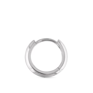 14k White Gold Faceted Spike Hoop Earring, Triangular-Shaped Hoop Earring, Plain Huggies, Cartilage Hoop, Helix Clicker, Gift For Her.