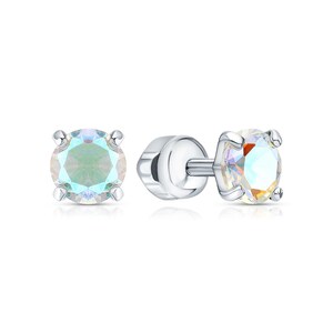 Ethiopian Opal Solitaire Stud Earring, 14K Solid Gold Round Opal Earring, October Birthstone, Women Jewlery, Birthday Gift.