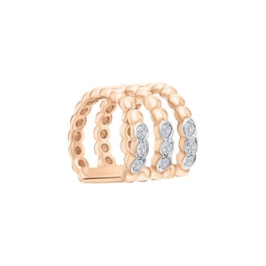 Diamond Ear Cuff in Gold, Non-Pierced Earring, Rose Gold Diamond Cuff, Helix Piercing , Beautiful Jewelry,  Gift For Her