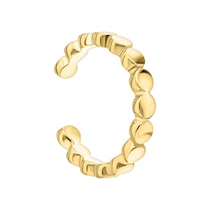 14k Gold Bead Ball Ear Cuff, Cartilage Ear Piercing, Tiny Gold Bobble Cuff, Midi Cuff, Daily Wrap Earring, Gift For Her.