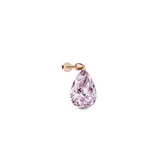 Pink Teardrop Dangle Earring | Delicate Pear Cut Drop Earring | Light Pink for Cartilage or Lobe | Single Dainty | Cushionbluellc Jewels.
