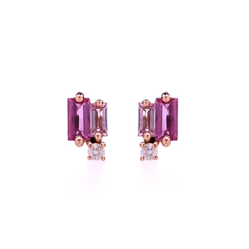 Purple&Gold Seq. Tassel Earring main image 1