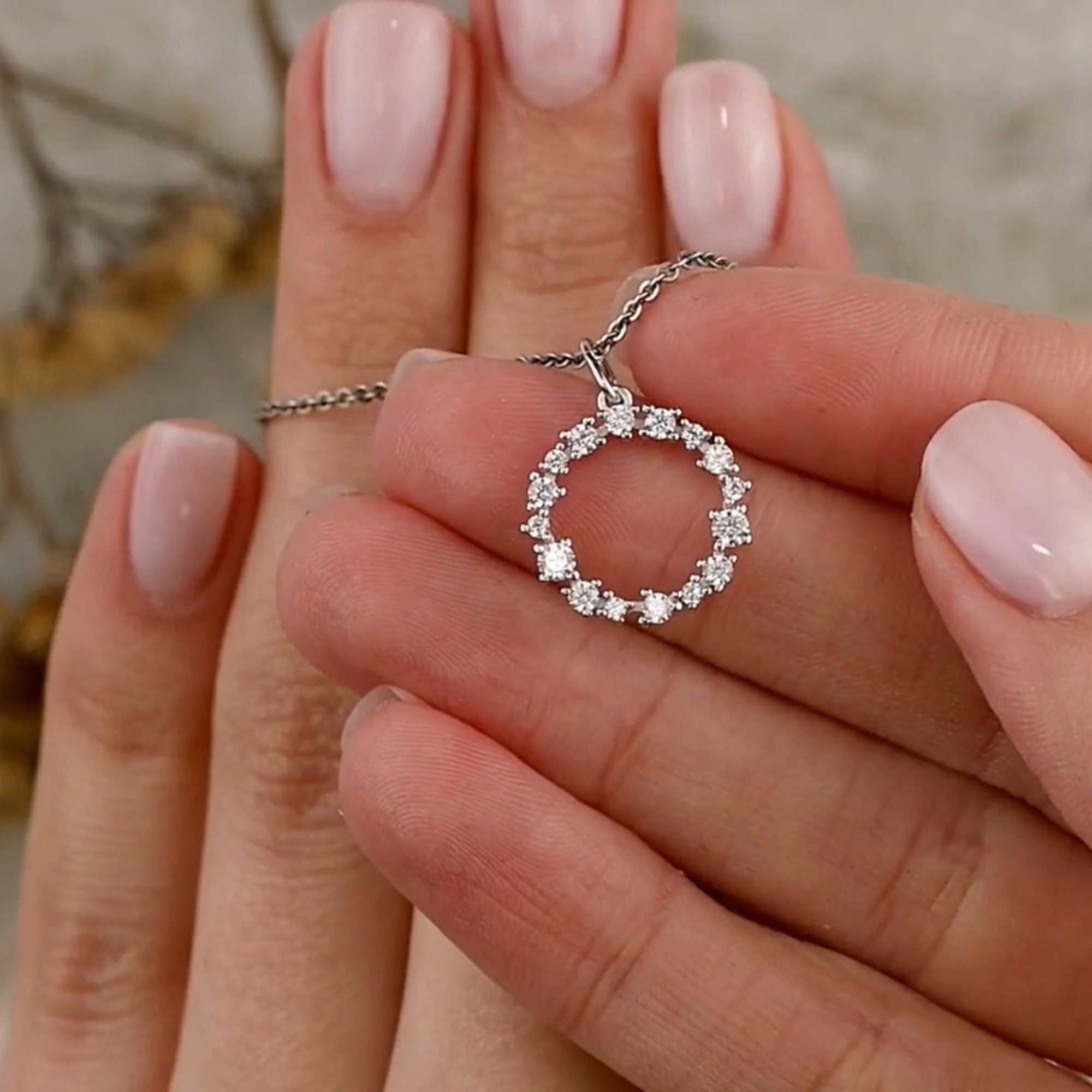Marquise Open Circle Diamond Pendant - Minichiello Jewellers