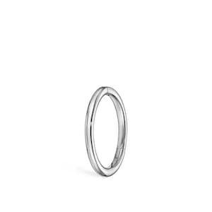 14k White Gold  Plain Hoop Earring, Hinged Hoop, Cartilage Earring, Helix Jewelry, Daith Clicker Hoop, Gift For Her.