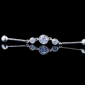 Industrial Diamond Chain Barbell Piercing, 14k Gold Industrial Scaffold, Cartilage Earring, Body Piercing, Unisex Earring, Gift For Her.