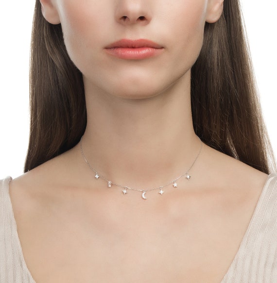 Collana da Donna Top Time in Argento 925 con Luna e Stella – Top Time Store Gioiellerie