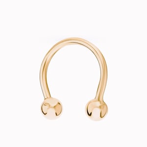 14K Gold Horseshoe Septum Piercing, 16G Cartilage Piercing, Conch Earring, Helix Tragus Earring, Septum Nose Ring